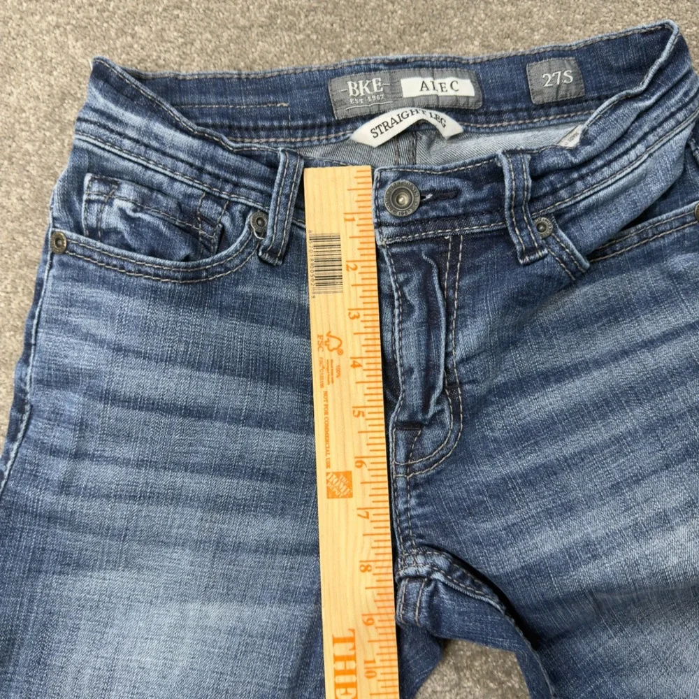 BKE‎ Alec Straight Leg Jeans Mens 27S Blue Medium Wash Stretch Denim ABP5084